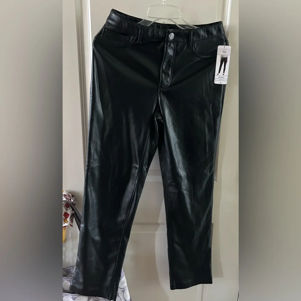 Joie Black Faux Leather Pants Womens 4 NWT - Picture 5 of 11